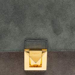 Pre Owned Furla Multicolor Suede and Leather Small Diva Top Handle Bag