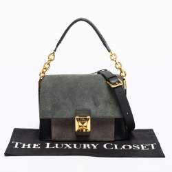 Pre Owned Furla Multicolor Suede and Leather Small Diva Top Handle Bag