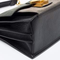 Pre Owned Furla Multicolor Suede and Leather Small Diva Top Handle Bag