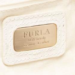 Furla Ivory Python Embossed Leather Hobo 