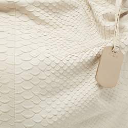 Furla Ivory Python Embossed Leather Hobo 