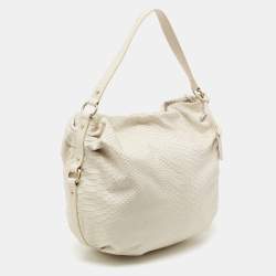 Furla Ivory Python Embossed Leather Hobo 
