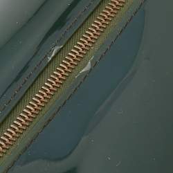 Pre Owned Furla Green Rubber and Python Embossed Leather Medium Candy Satchel