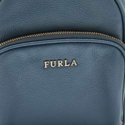 Pre Owned Furla Blue Leather Mini Frida Backpack
