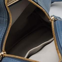 Pre Owned Furla Blue Leather Mini Frida Backpack