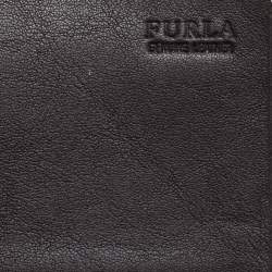 Pre Owned Furla  White Leopard Print Calf Hair and Leather Continental Wallet