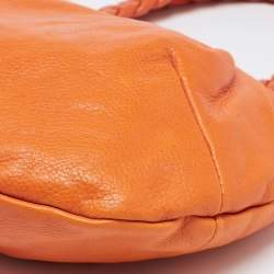 Pre Owned Furla Orange Leather Shoulder Bag