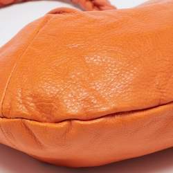 Pre Owned Furla Orange Leather Shoulder Bag