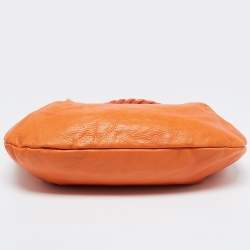 Pre Owned Furla Orange Leather Shoulder Bag