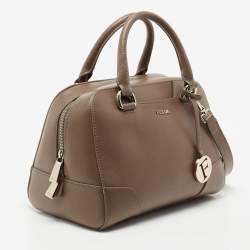 Pre Owned Furla Brown Leather Dolly Satchel