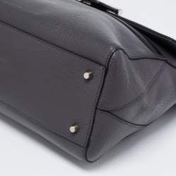 Furla Grey/Silver Leather Artesia Creta Top Handle Bag