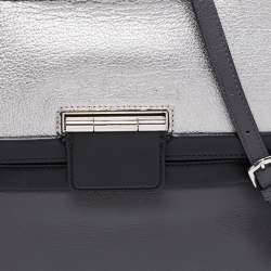 Furla Grey/Silver Leather Artesia Creta Top Handle Bag