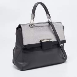 Furla Grey/Silver Leather Artesia Creta Top Handle Bag