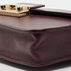 Pre Owned Furla Burgundy Leather Mini Metropolis Shoulder Bag