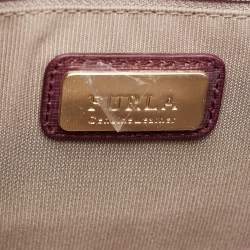 Pre Owned Furla Burgundy Leather Mini Metropolis Shoulder Bag