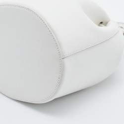 Pre Owned Furla White Leather Corona Drawstring Bucket Bag