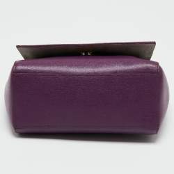 Pre Owned Furla Purple Leather Ginevra Shoulder Bag