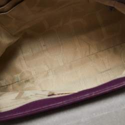 Pre Owned Furla Purple Leather Ginevra Shoulder Bag