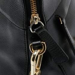 Pre Owned Furla Black Leather Piper Dome Satchel