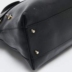 Pre Owned Furla Black Leather Piper Dome Satchel