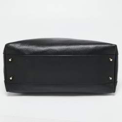 Pre Owned Furla Black Leather Piper Dome Satchel