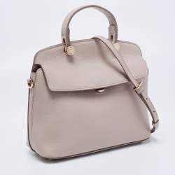 Pre Owned Furla Beige Leather Small My Piper Top Handle Bag