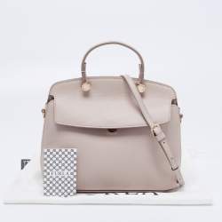 Pre Owned Furla Beige Leather Small My Piper Top Handle Bag