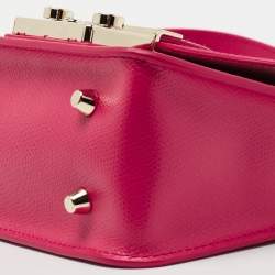Pre Owned Furla Fuchsia Leather Mini Metropolis Crossbody Bag