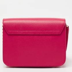 Pre Owned Furla Fuchsia Leather Mini Metropolis Crossbody Bag
