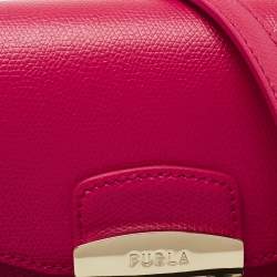 Pre Owned Furla Fuchsia Leather Mini Metropolis Crossbody Bag