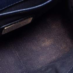 Pre Owned Furla Blue Leather Mini Metropolis Chain Crossbody Bag