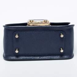 Pre Owned Furla Blue Leather Mini Metropolis Chain Crossbody Bag