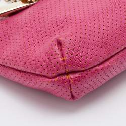 Furla Pink Perforated Leather Chain Crossbody Bag