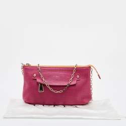 Furla Pink Perforated Leather Chain Crossbody Bag