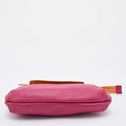 Furla Pink Perforated Leather Chain Crossbody Bag