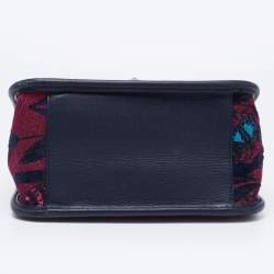 Pre Owned Furla Multicolor Jacquard and Leather Top Handle Bag