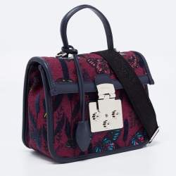Pre Owned Furla Multicolor Jacquard and Leather Top Handle Bag