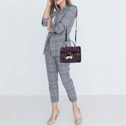 Pre Owned Furla Multicolor Jacquard and Leather Top Handle Bag