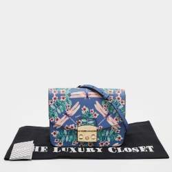Furla Multicolor Floral Print Leather Metropolis Crossbody Bag