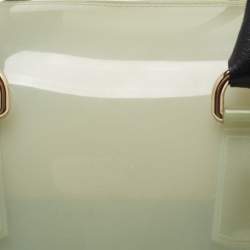 Pre Owned Furla Black/Grey Rubber and Python Embossed Leather Medium Candy Satchel