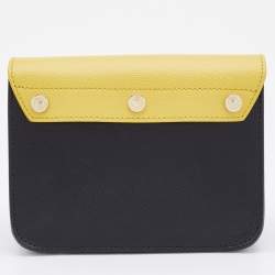 Pre Owned Furla Black/Yellow Leather Interchangeable Flaps My Play Mini Metropolis Crossbody Bag
