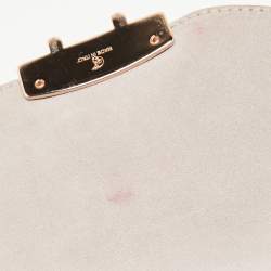 Pre Owned Furla Pink Leather Mini Metropolis Chain Crossbody Bag