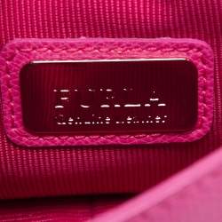 Pre Owned Furla Pink Leather Mini Metropolis Chain Crossbody Bag