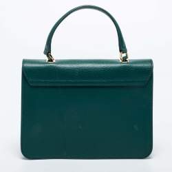 Pre Owned Furla Green Leather Metropolis Top Handle Bag