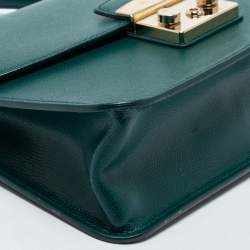 Pre Owned Furla Green Leather Metropolis Top Handle Bag