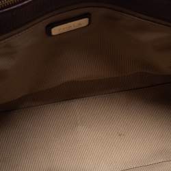Furla Brown/Black Leather Pushlock Flap Tote