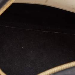 Pre Owned Furla Black/Beige Leopard Print Rubber and Leather Candy Satchel