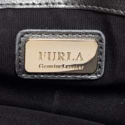 Pre Owned Furla Grey/Gold Leather and Glitter Interchangeable Flaps My Play Mini Metropolis Bag