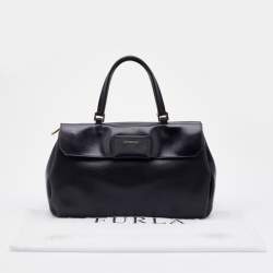 Pre Owned Furla Black Saffiano Leather Patty Tote