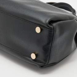 Pre Owned Furla Black Saffiano Leather Patty Tote